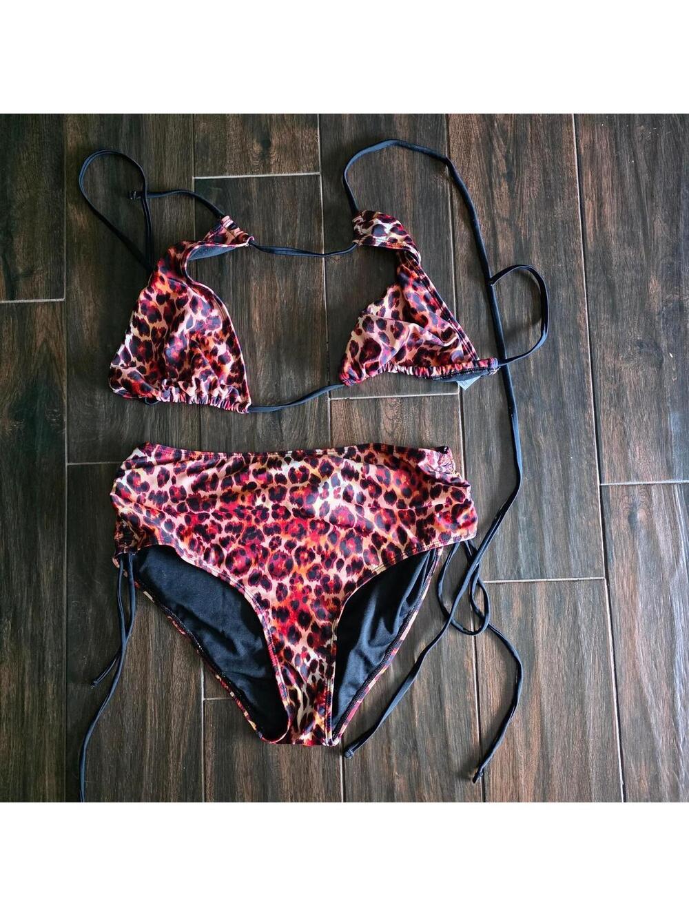 Women's Multi and Red Bikinis-and-tankini-set